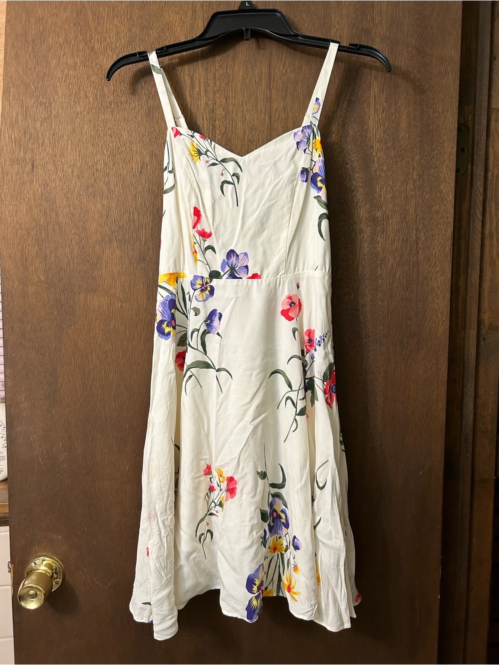 Old Navy-BN w/Tag-White Floral Midi Sundress with Multicolor Blooms XS